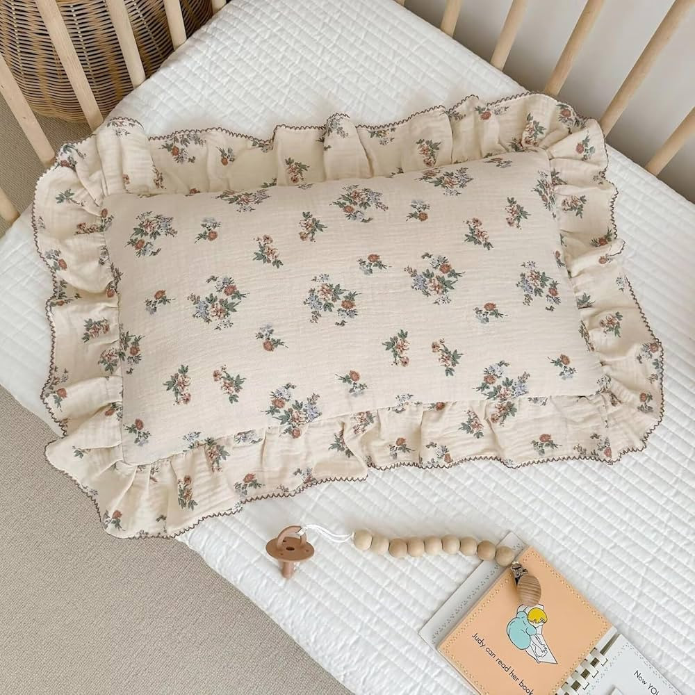 BuLuTu Kids Toddler Muslin Pillowcase Girls Boys Shabby Chic Floral Pillow Cases for Standard Pil... | Amazon (US)