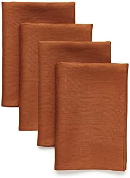 Amazon.com: Solino Home Linen Napkins Cinnamon – 20 x 20 Inch, European Flax 100% Pure Linen Se... | Amazon (US)