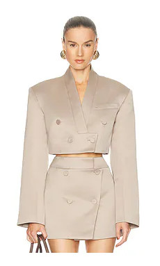 Camila Coelho Marosa Jacket in Taupe from Revolve.com | Revolve Clothing (Global)