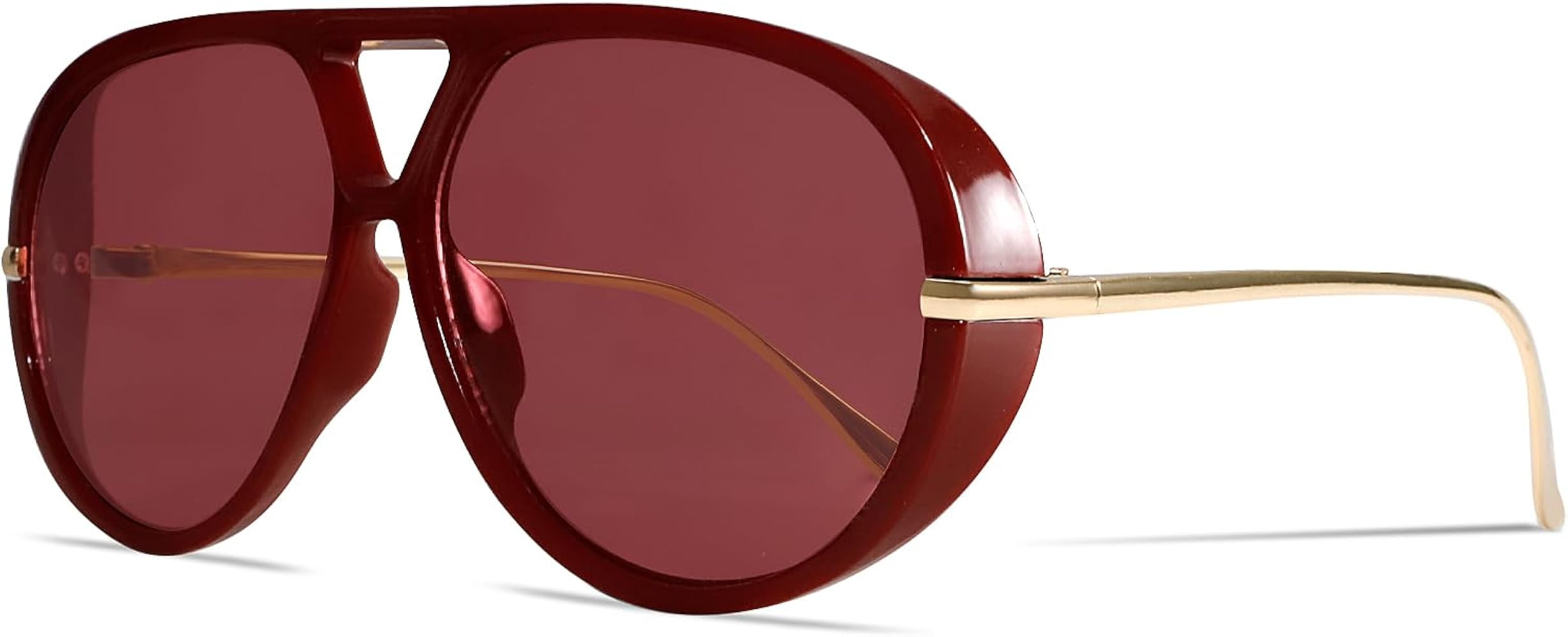 Retro Gold Aviator Sunglasses for Women Men, 2026 Metal Oversized 70s Aviators Black Sun Glasses | Amazon (US)