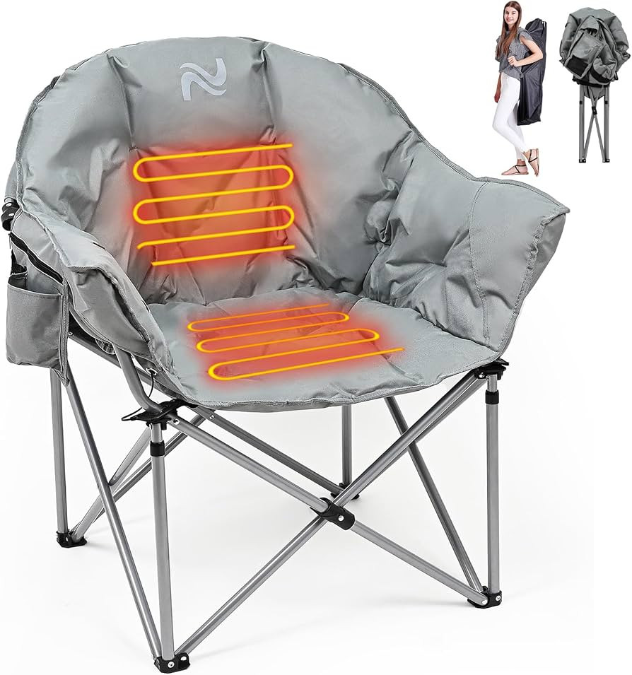 LILYPELLE Oversized Heated Camping Chair, Patio Lounge Chairs with 3 Heat Levels, Portable Foldin... | Amazon (US)