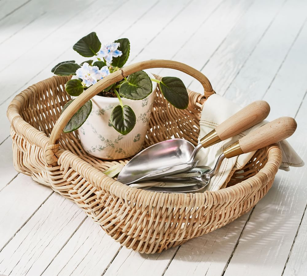 Julia Berolzheimer Mae Handwoven Rattan Baskets | Pottery Barn (US)