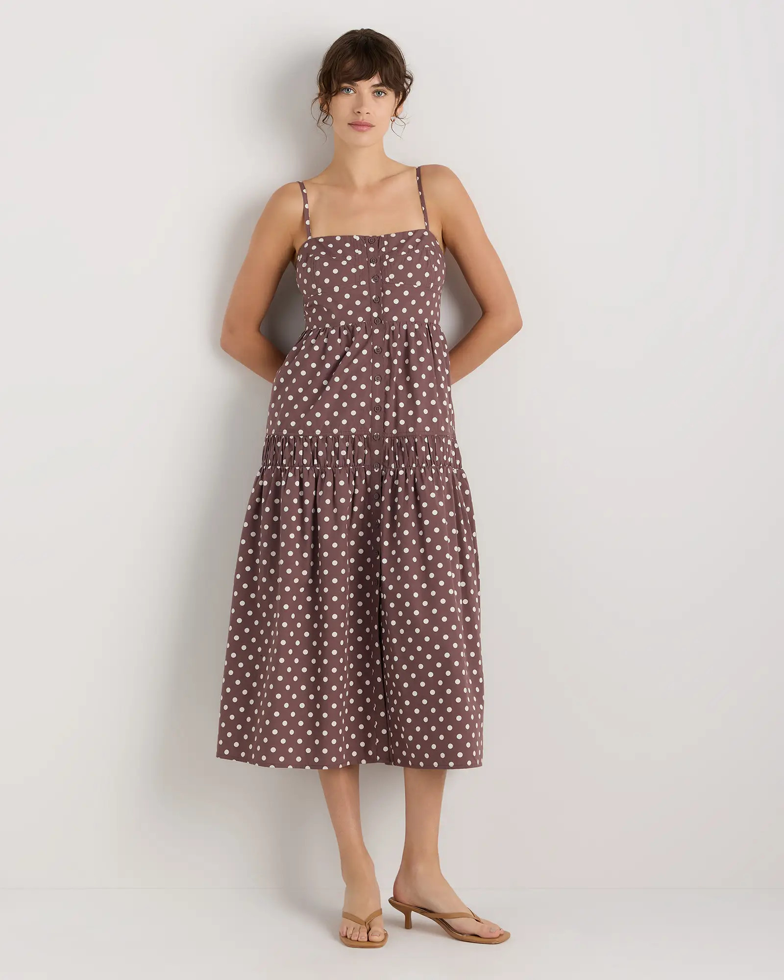 100% Organic Cotton Poplin Spaghetti Strap Maxi Dress | Quince