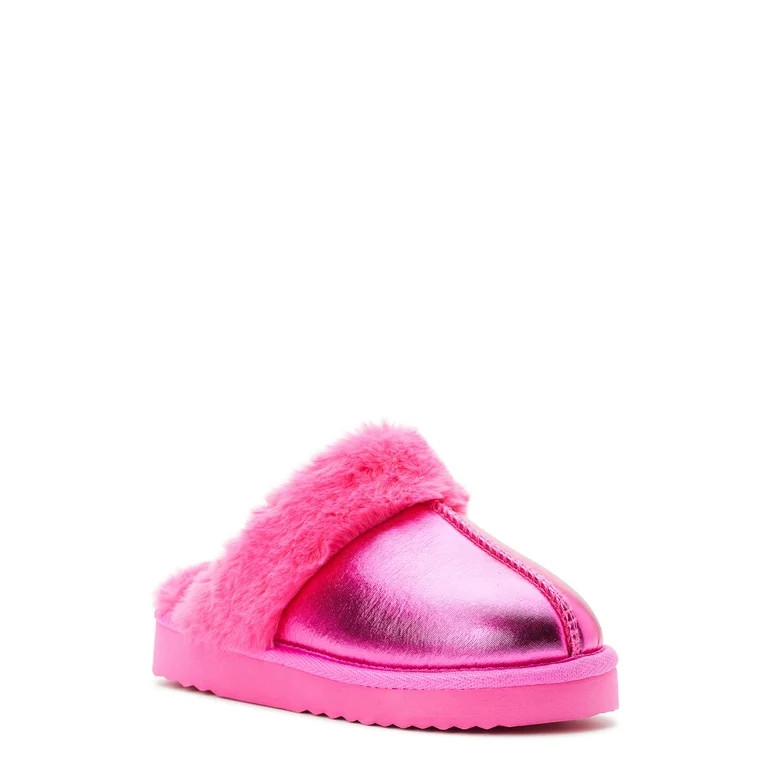 Wonder Nation Girls Metallic Scuff Slippers, Sizes 13/1-6 | Walmart (US)