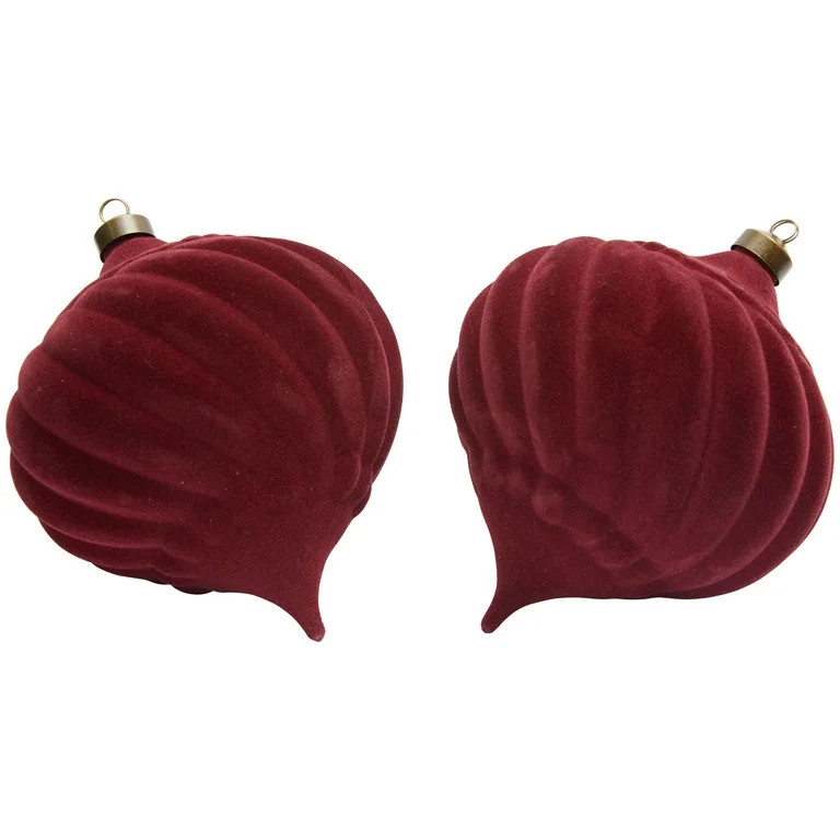 My Texas House Flocked Onion Shatterproof Ornaments, 7 in x 5 in, Red, 2 Count | Walmart (US)