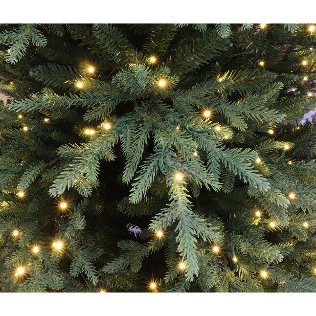 Holiday Living Acadia 7.5-ft Spruce Pre-lit Artificial Christmas Tree with LED Lights | Lowe's
