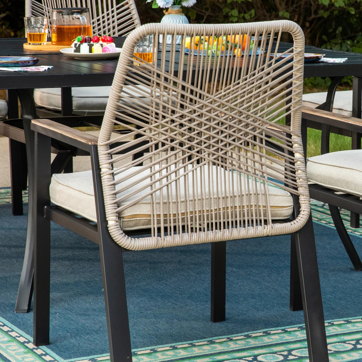 Dayshanay 8-Person Square Rattan Patio Dining Set | Wayfair North America