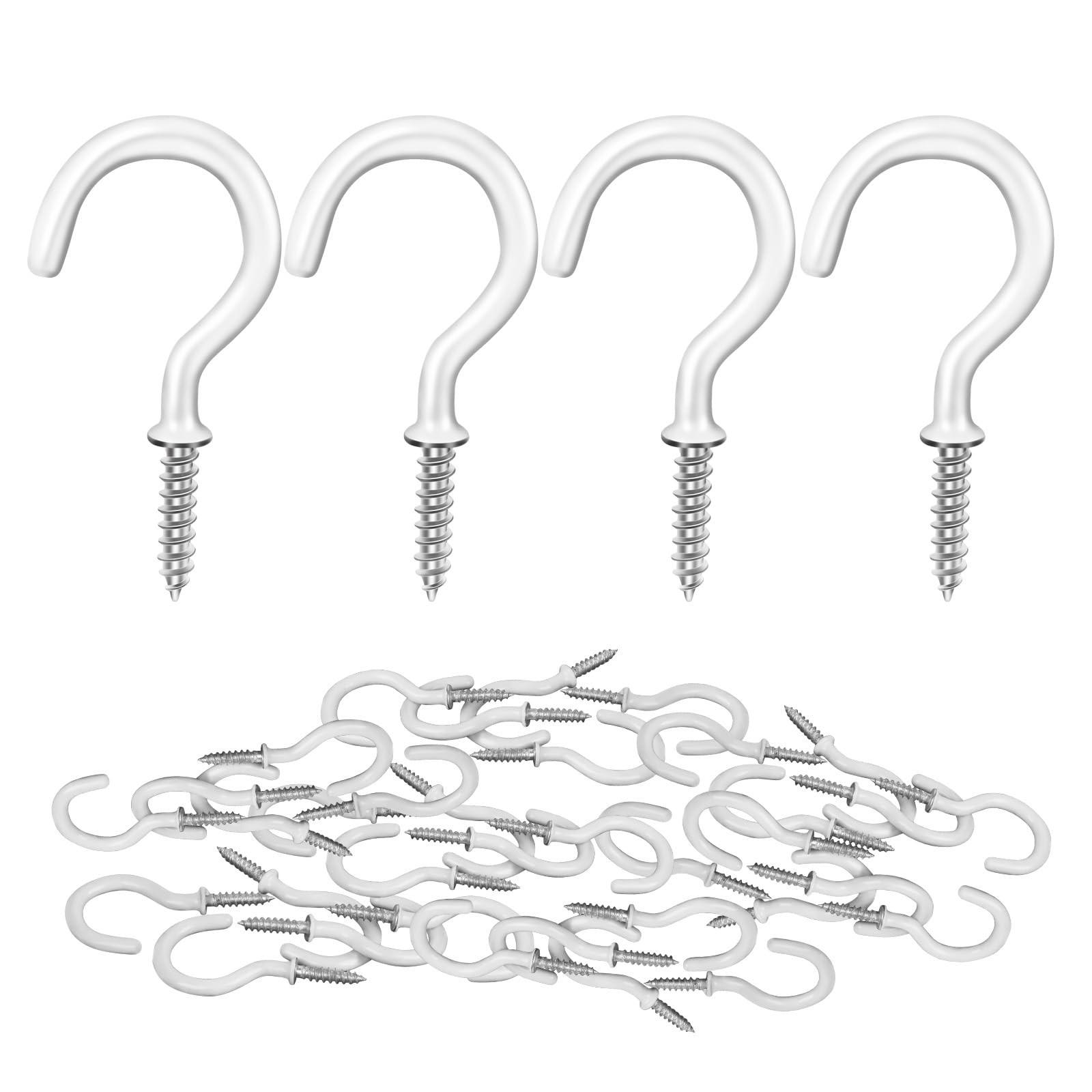 MewuDecor Screw Hooks, 1/2" Small Vinyl Coated Screw Plant Hooks Indoor Outdoor for Utensils Plan... | Amazon (US)