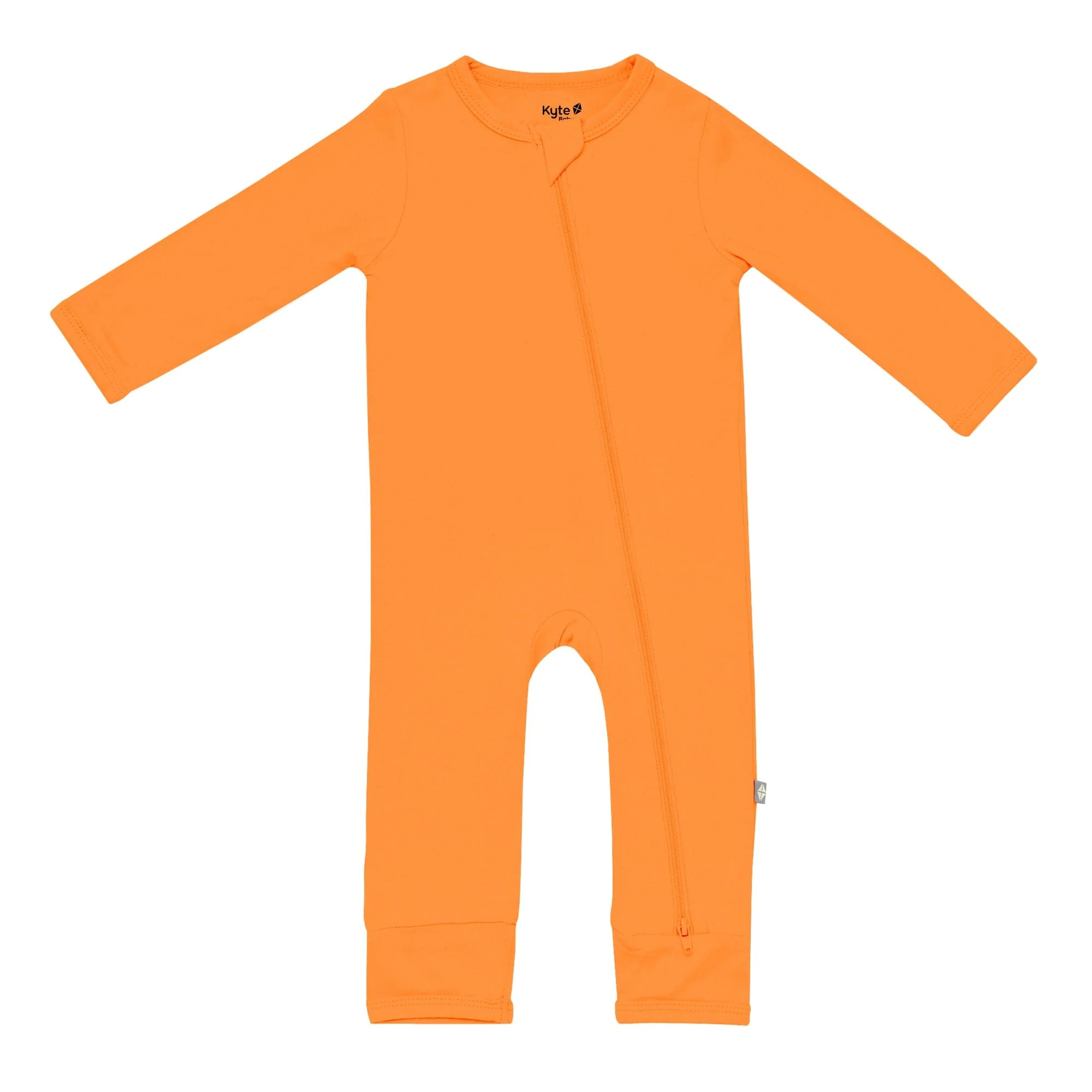 Zippered Romper in Tangerine | Kyte BABY