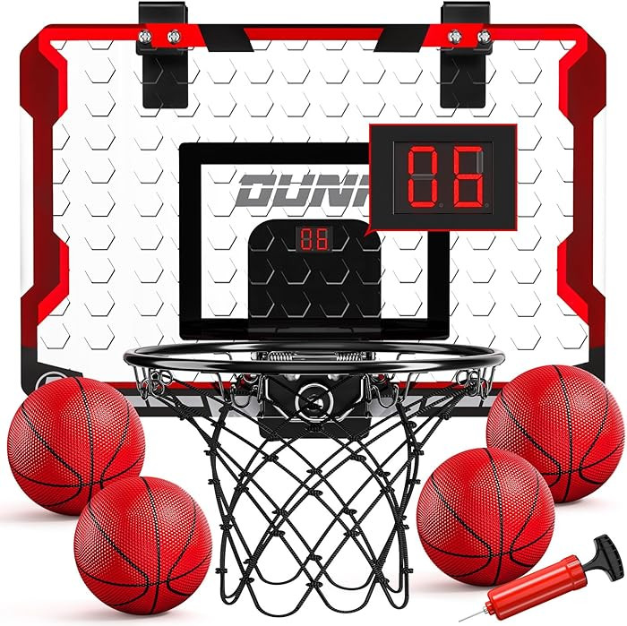 TEMI Indoor Basketball Hoop for Kids, Door Room Basketball Hoop,Mini Basketball Hoop with 4 Balls... | Amazon (US)