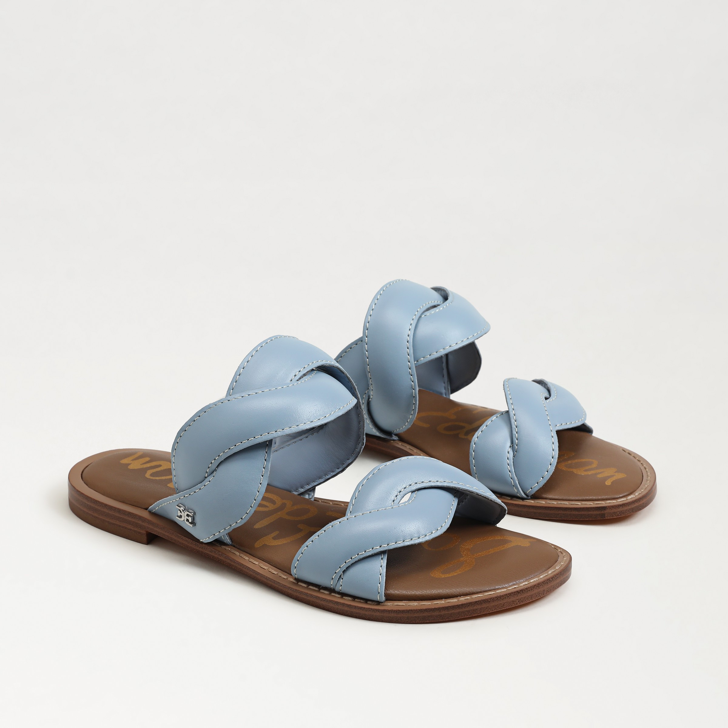 Sam Edelman Hellen Braided Slide Sandal Blue Breeze Leather | Sam Edelman