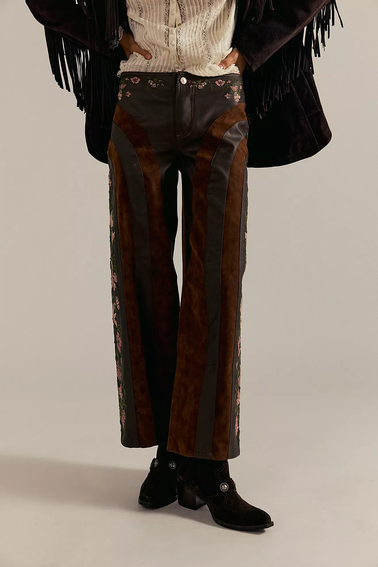 We The Free Belle Embroidered Vegan Pants | Free People (Global - UK&FR Excluded)