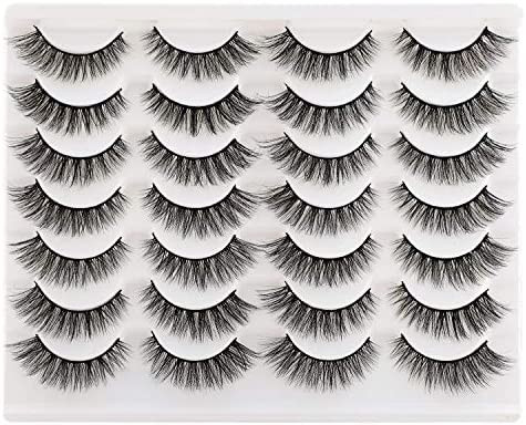 Newcally Lashes False Eyelashes Cat Eyes Wispy Natural Faux Mink Lashes 14 Pairs Pack Light Volum... | Amazon (US)
