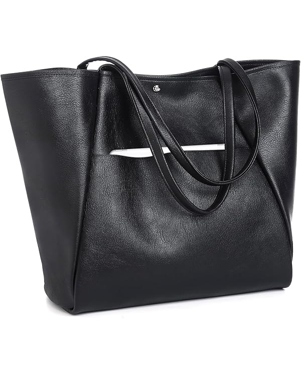 Large Tote Bag for Women Work 25L Travel Vegan Leather Ladies Handbags Weekender Purses | Amazon (US)
