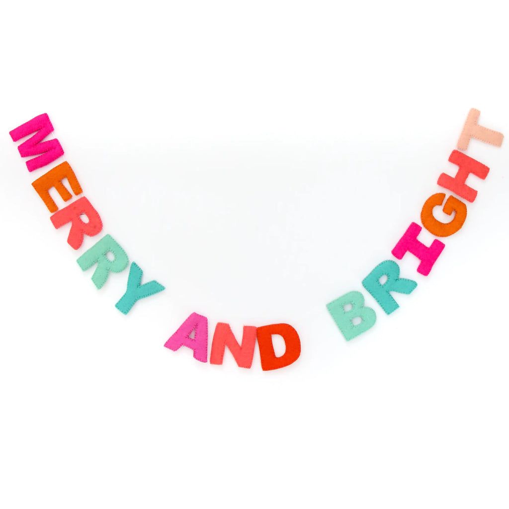 Merry and Bright Christmas Felt Garland | Sprinkle BASH