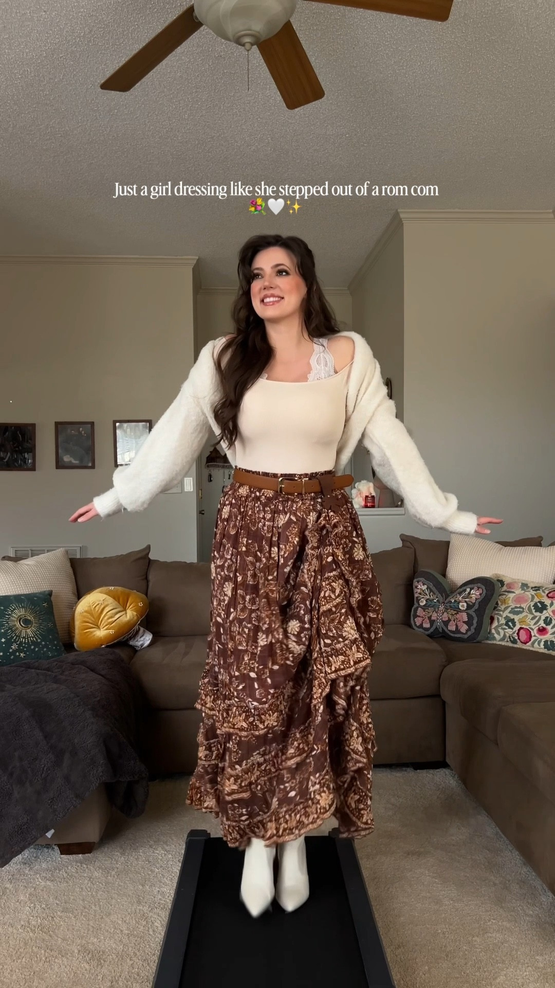 The Lily Bloom outfit we deserved. 🤭🤎✨💐 I’m so excited to start styling my favorite floral maxi skirt for spring! Here’s the first look I could think of. 

@Revolve 

#LTKValentine #LTKSeasonal #LTKootd