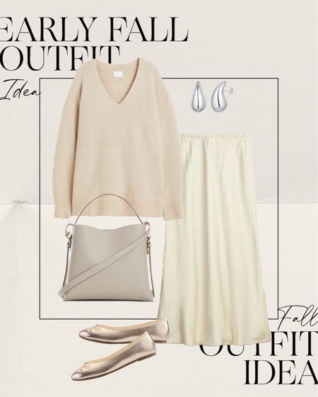 Early fall outfit idea 🤍

Fall style, satin skirt, cardigan, ballet flats, fall outfit inspo

#LTKunder50 #LTKunder100 #LTKstyletip