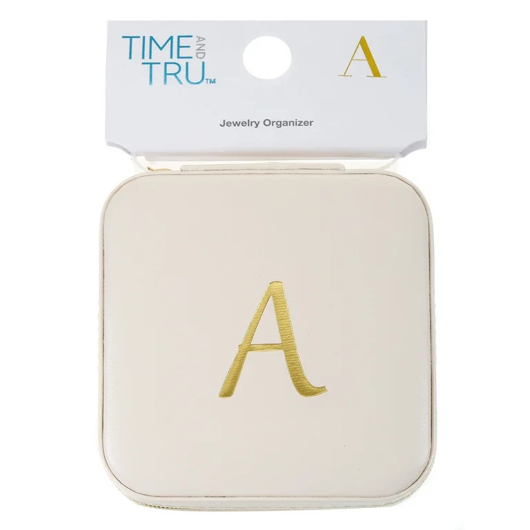 Time and Tru Jewelry Organizer, Ivory with Gold Initial, Letter A | Walmart (US)