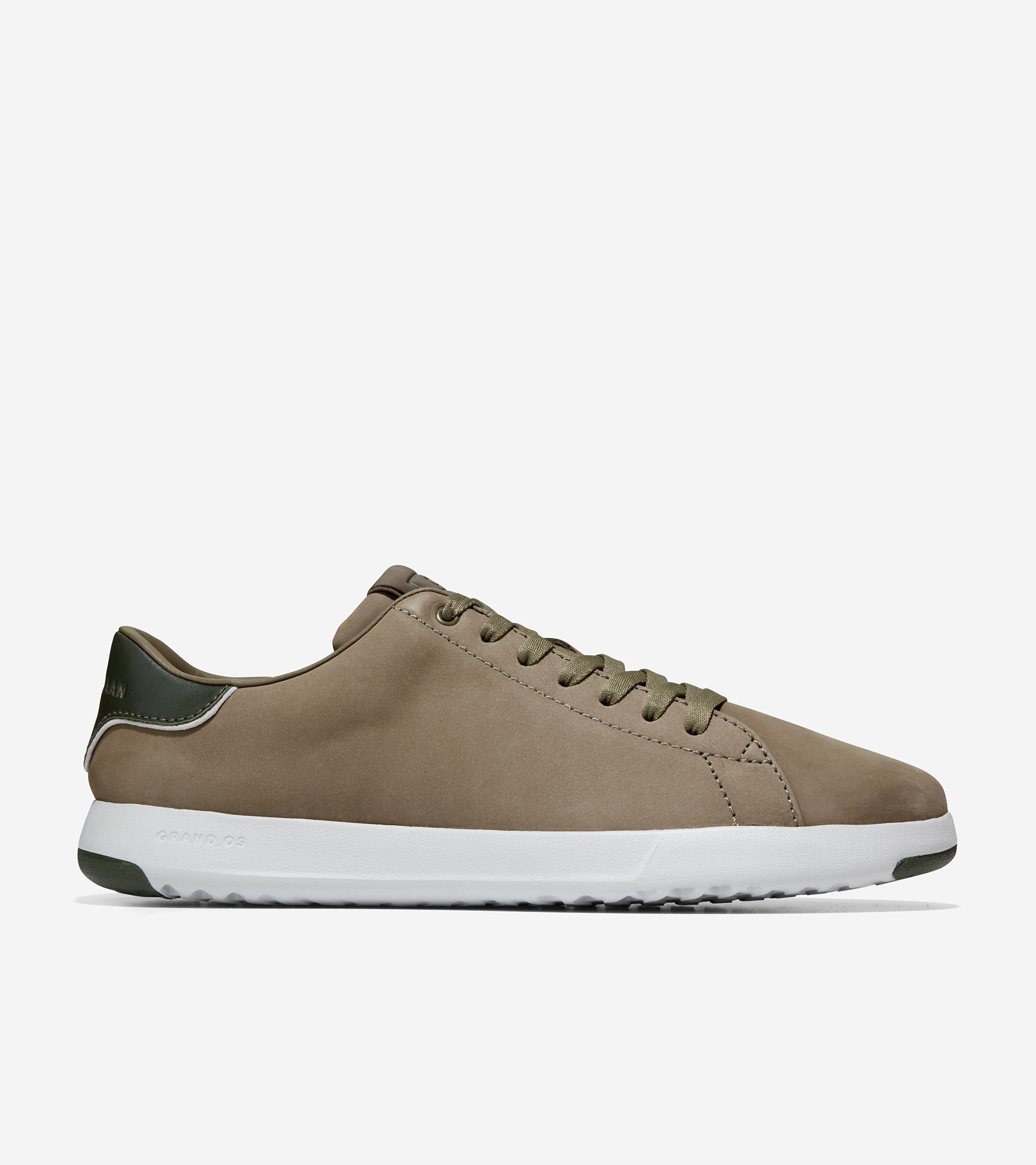 Men's GrandPrø Tennis Sneaker in Stone Grey Nubuck-Dark Fern | Cole Haan | Cole Haan (US)