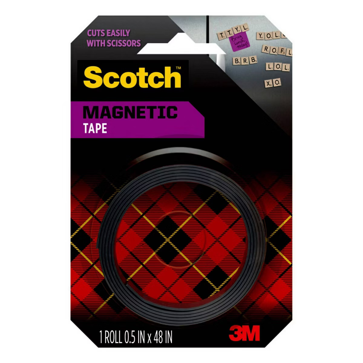 Scotch .5" x 4' Repositionable Magnetic Tape - Black | Target