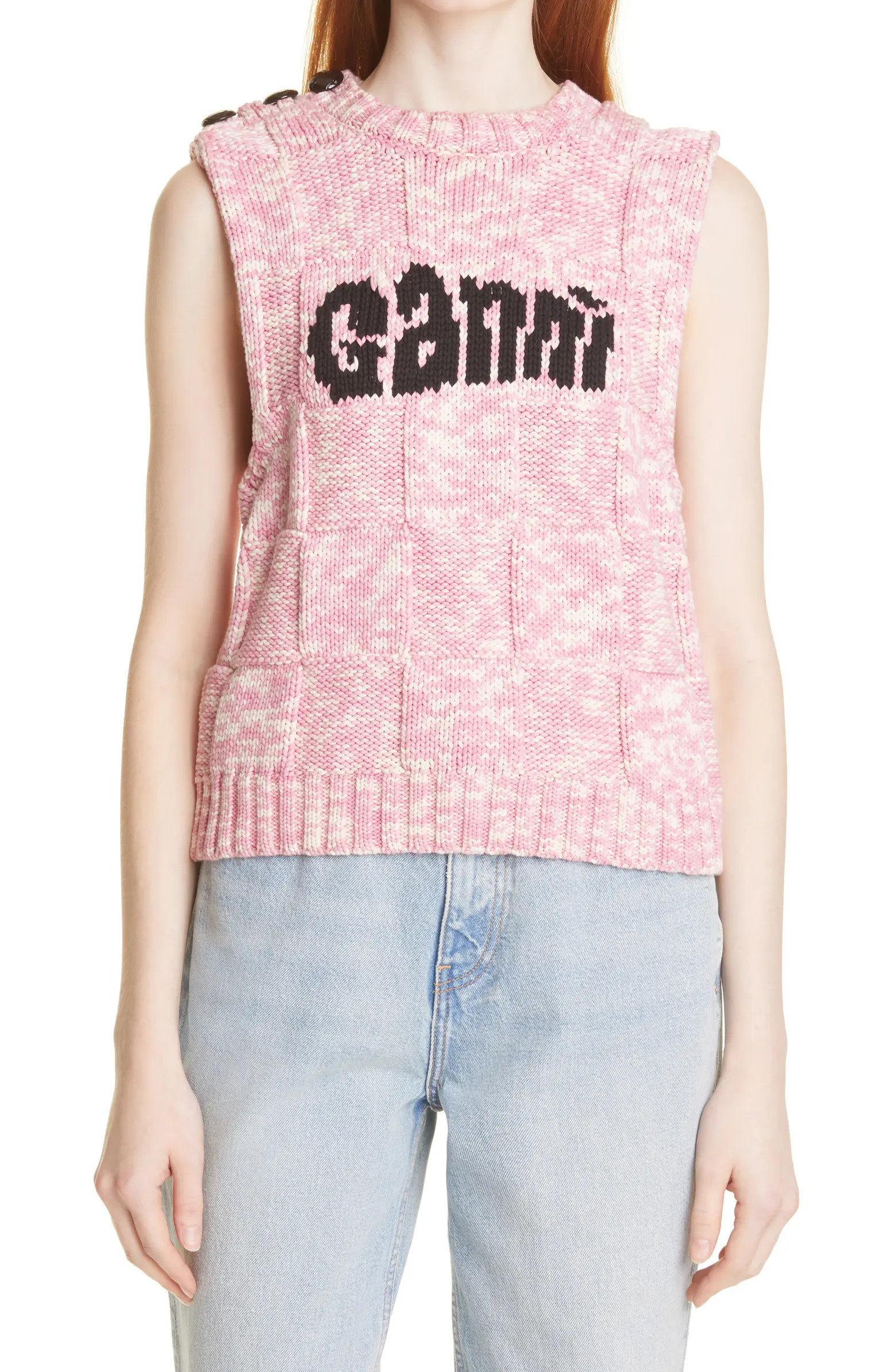 Ganni Rope Knit Cotton Vest | Nordstrom | Nordstrom