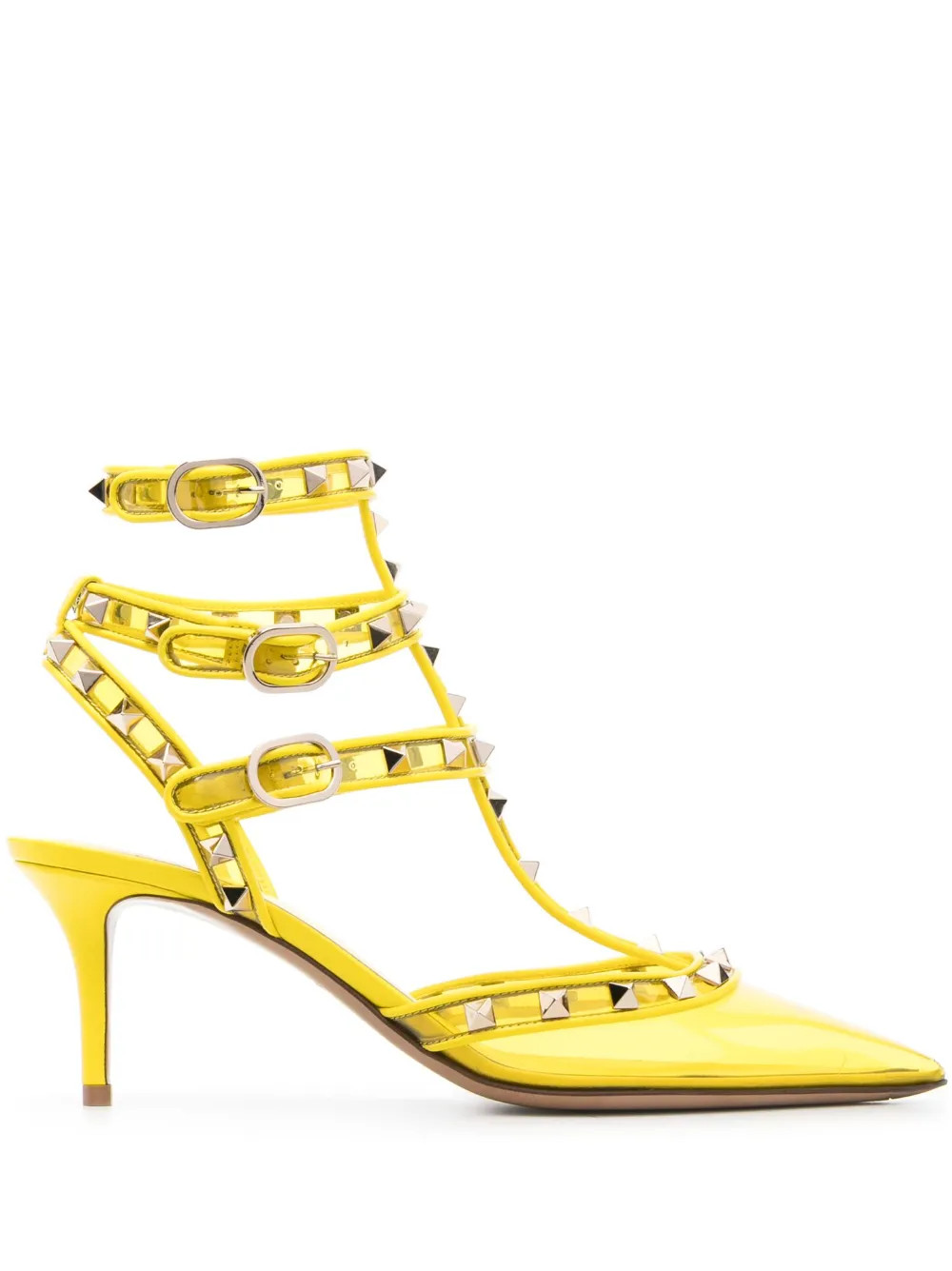 Valentino Garavani Rockstud 75mm transparent-toe Pumps - Farfetch | Farfetch Global