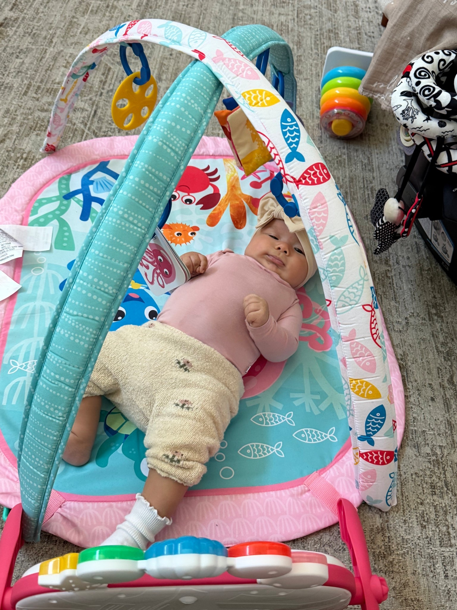 Lyla loves this play mat!!! Fat kick the piano, and she loves pulling and holding on everything that hangs
 
Baby 
Newborn 
Tummy time
2 months 
Amazon finds 

#LTKKids #LTKBaby #LTKFindsUnder50