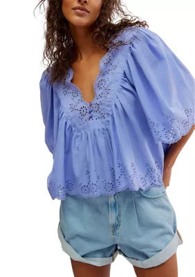 Free People Women's Costa Eyelet Top, Medium | Belk