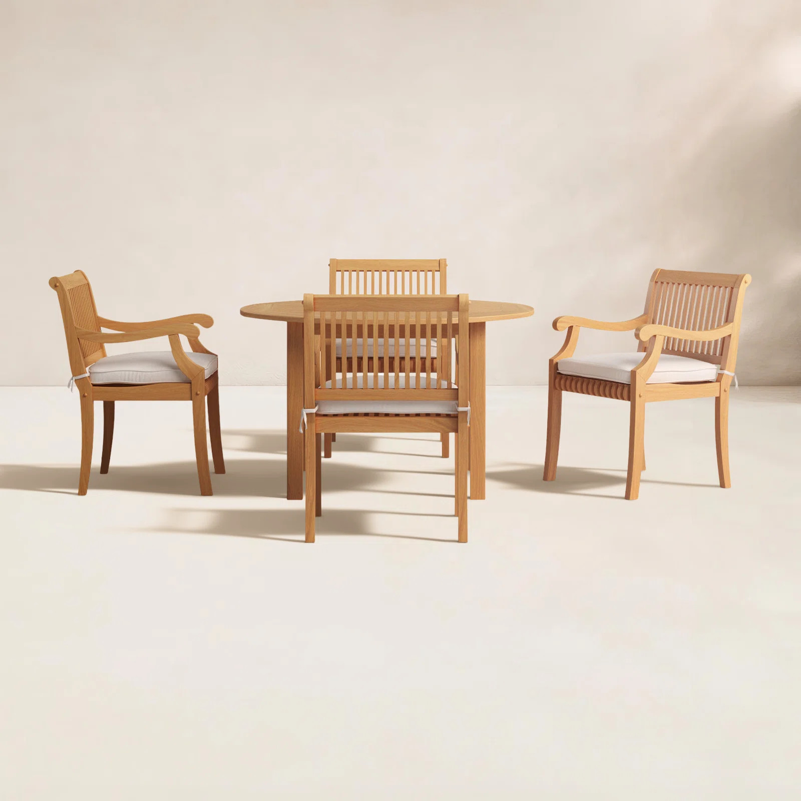 Summerton 48'' Round 4 - Person Outdoor Dining Set with Cushions | Birch Lane