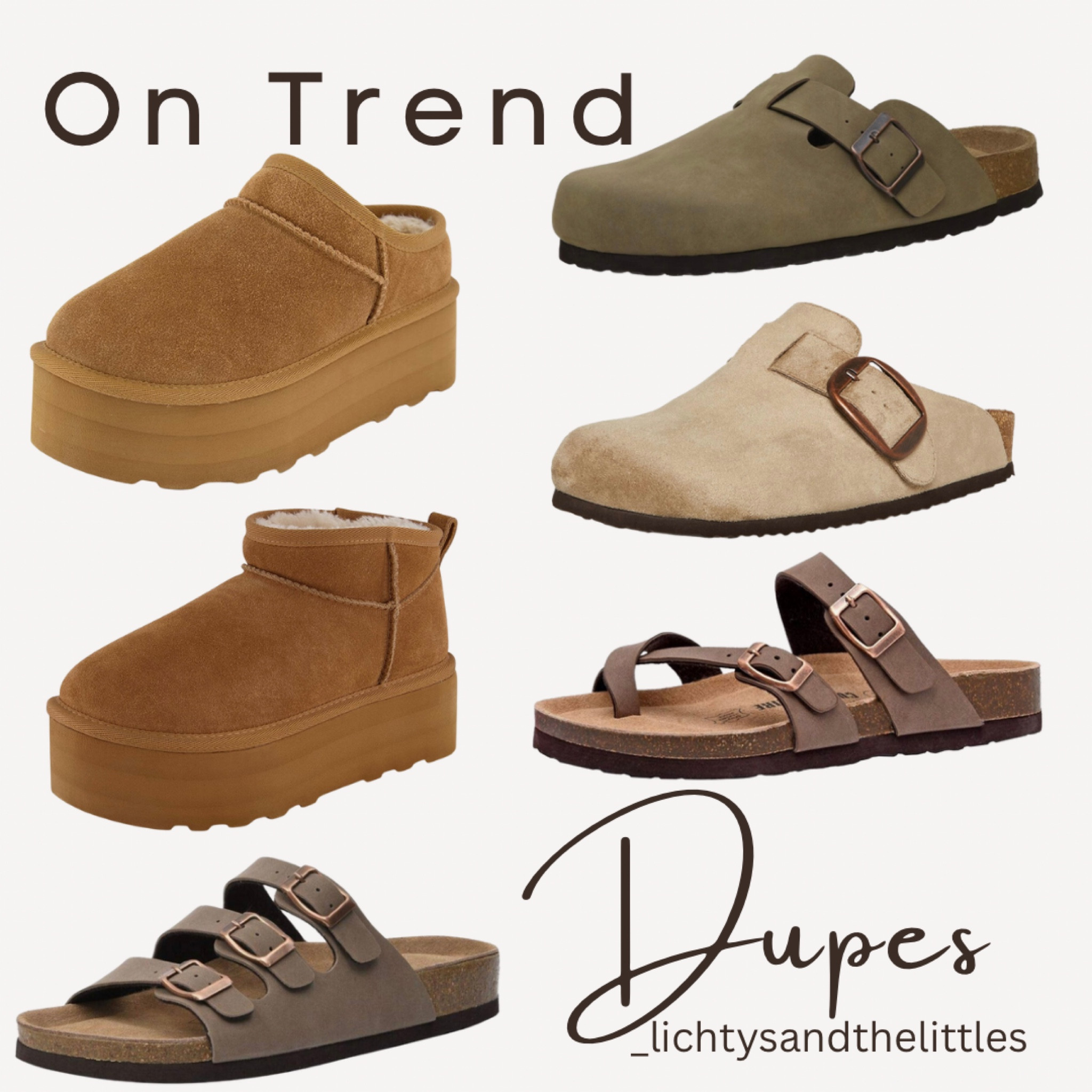 Ugg & Birk dupes. On trend for less. ✨ 

Amazon dupes/Amazon clogs/Amazon boots/fall fashion/ ugg dupes/ Birkenstock dupe/ Amazon fashion/ dress for less/ teen gift guide

#LTKshoecrush #LTKfindsunder100 #LTKstyletip