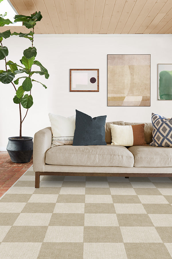Jaque Checkered Stone Rug | Ruggable