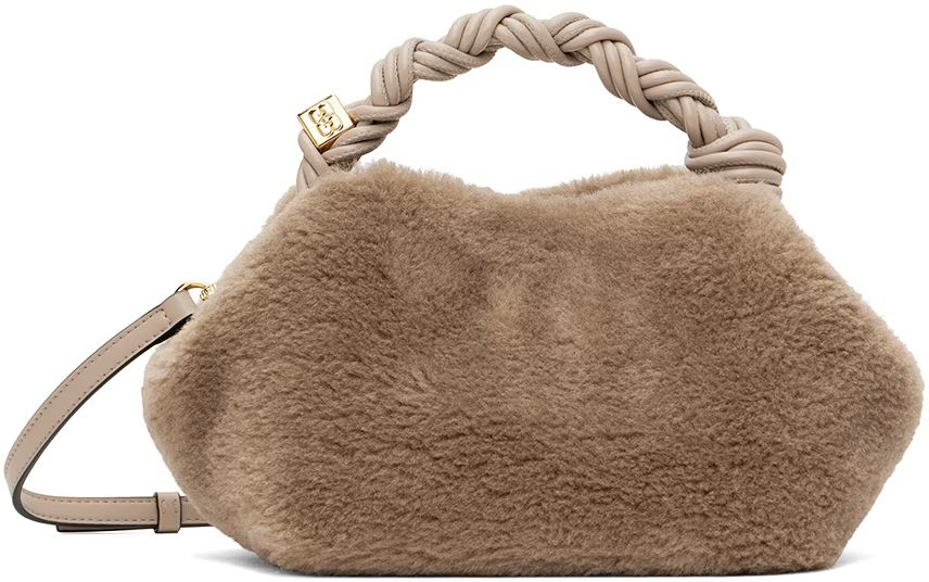 Taupe Fluffy Small Bou Bag | SSENSE