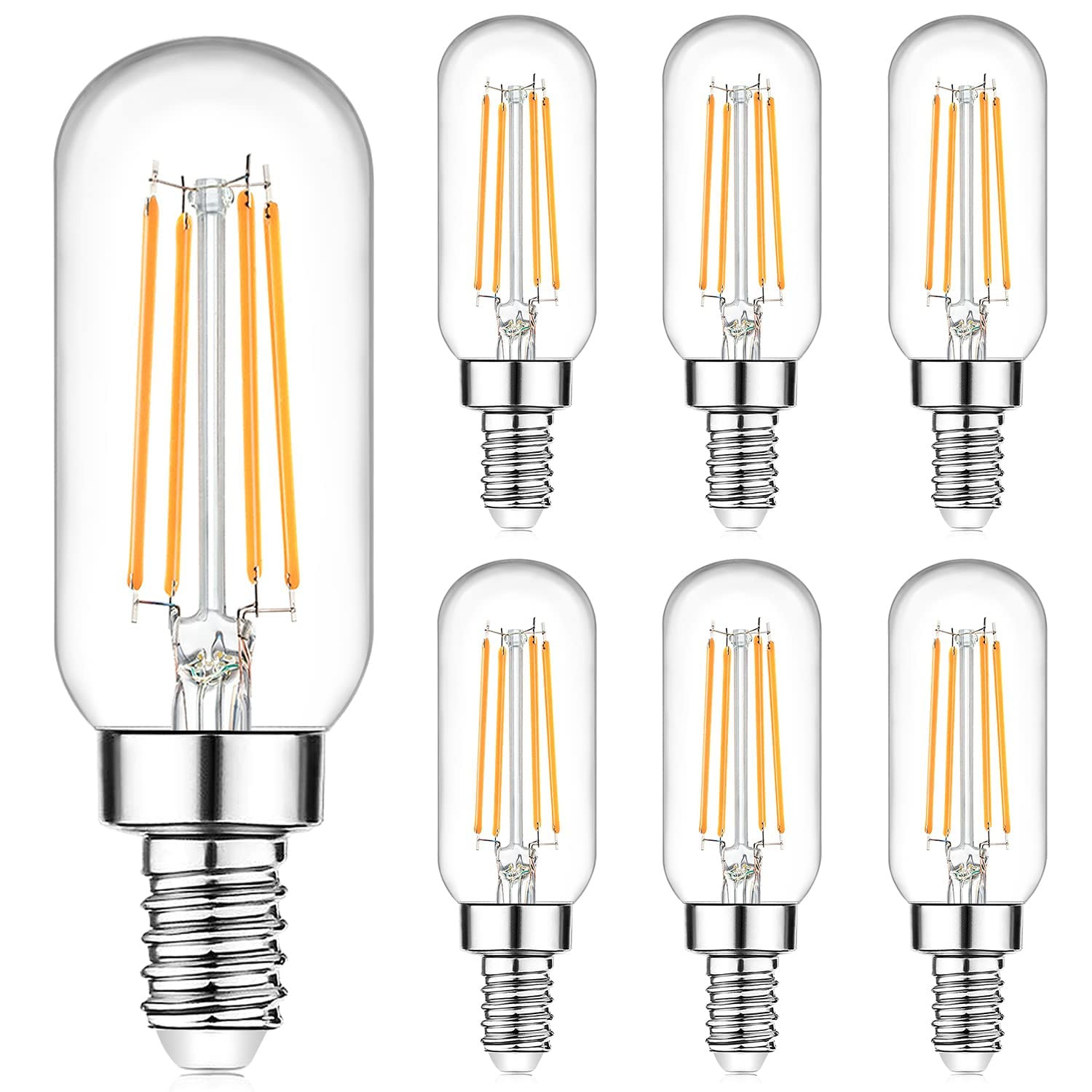E12 Edison LED Light Bulbs 40 Watt Equivalent Candelabra, Dimmable 2700K Warm White T6 Clear LED ... | Amazon (US)