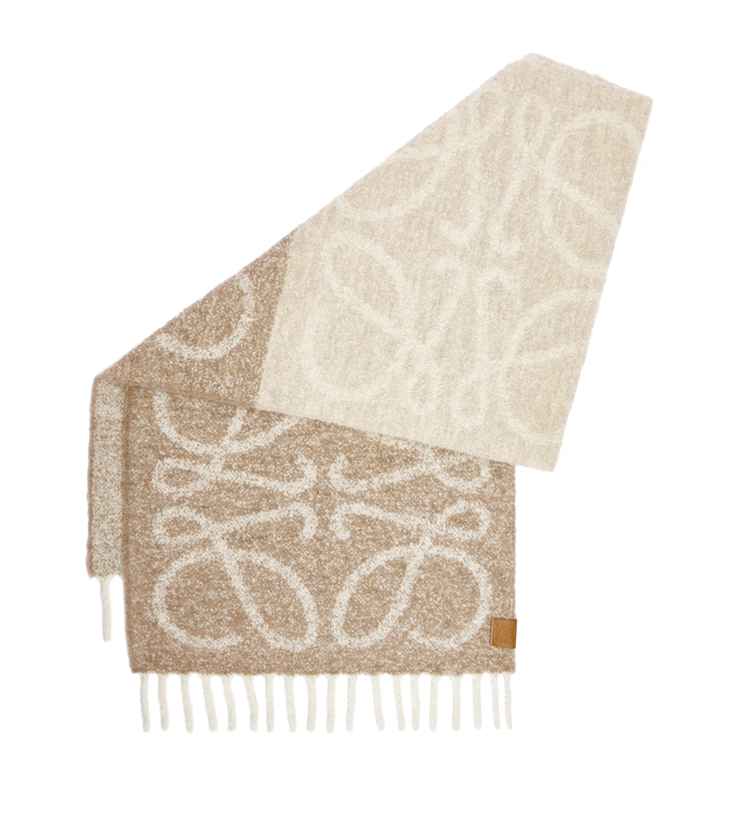Beige Alpaca-Blend Anagram Scarf | Harrods