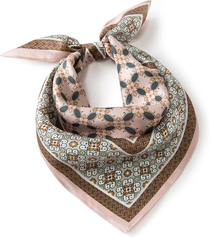 100% Mulberry Silk Scarf -21" Lightweight Square Neckerchief \u2013 Breathable Digital Printed Sc... | Amazon (US)