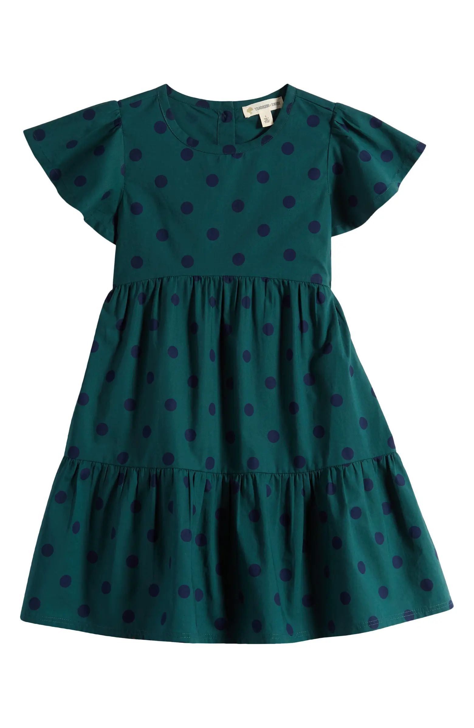 Kids' Polka Dot Flutter Sleeve Dress | Nordstrom
