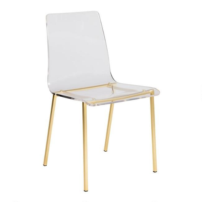 Clear Acrylic And Gold Morris Dining Chair Set Of 2 | World Market