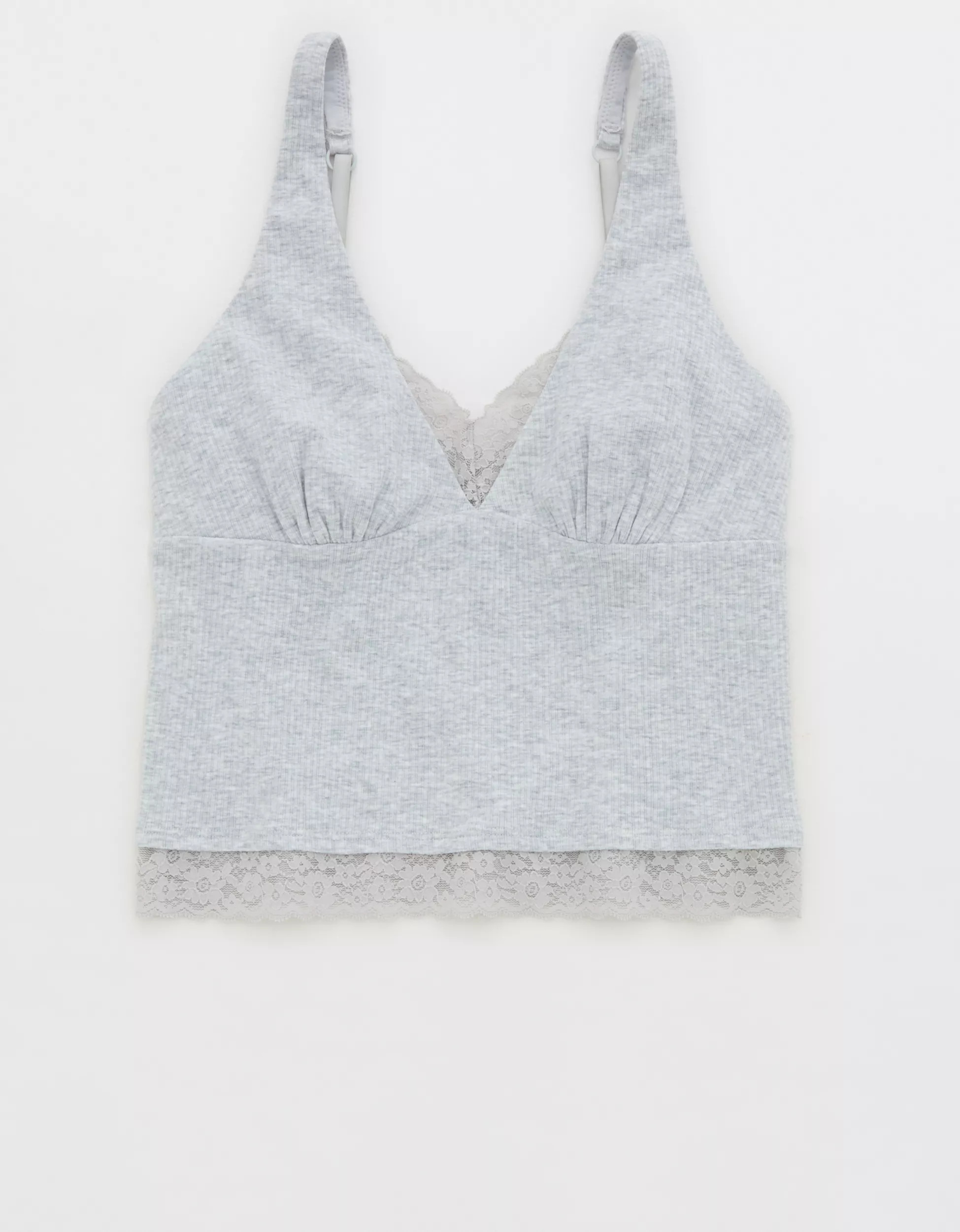 Superchill Cotton Rib Vintage Lace Tank Top | Aerie