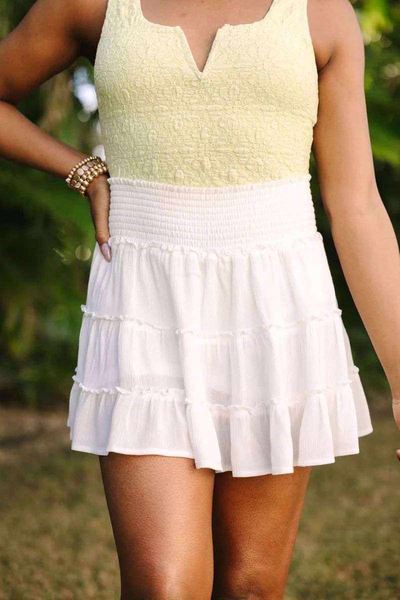 Through The Garden Ivory Solid Mini Skort FINAL SALE | Pink Lily