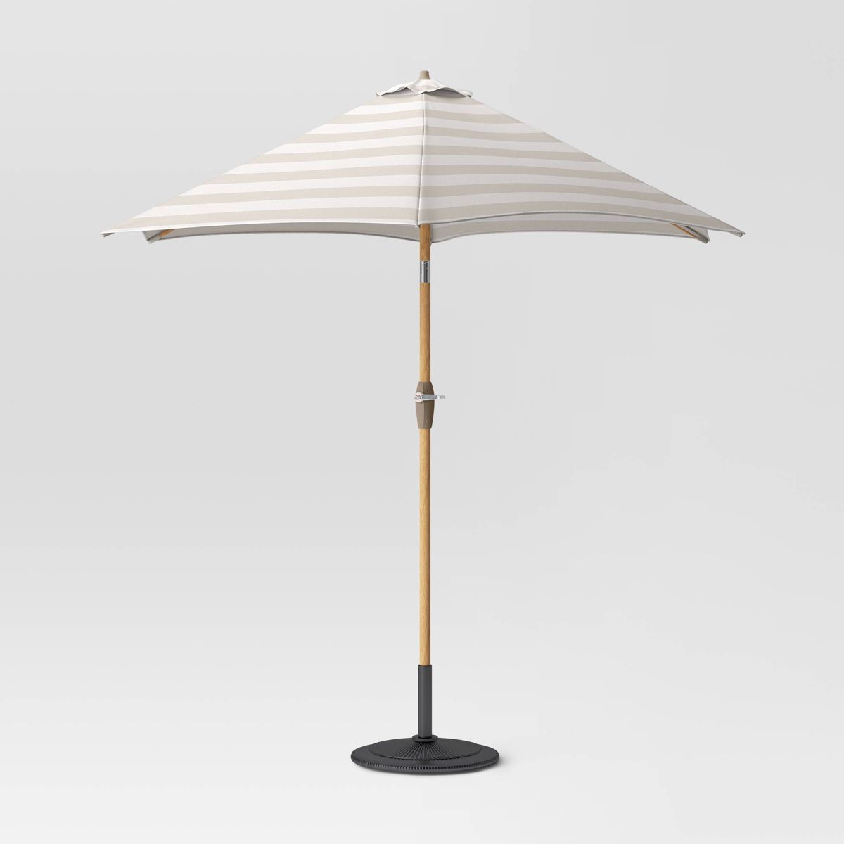 9' Round Cabana Stripe Outdoor Patio Market Umbrella with Light Wood Pole - Threshold™ | Target