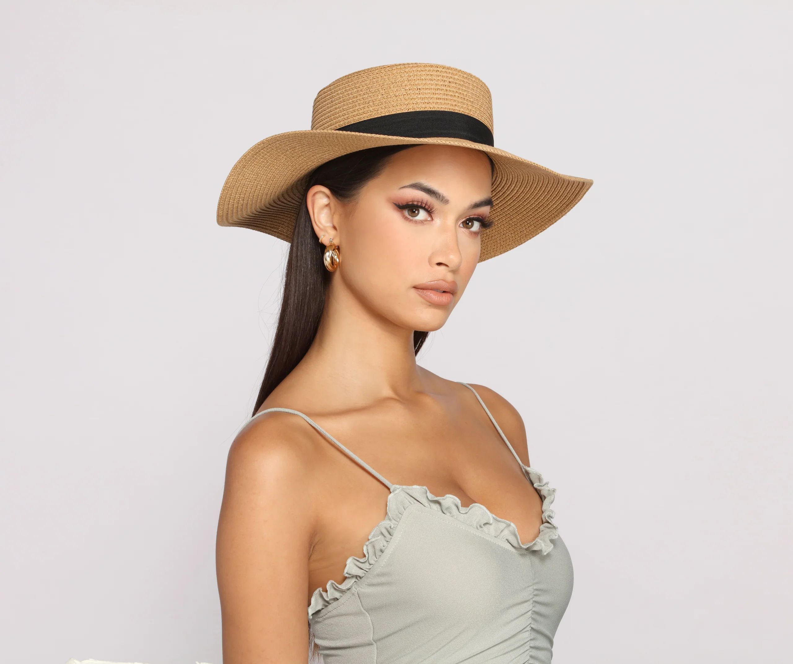 On That Basic Vibe Straw Boater Hat | Windsor Stores