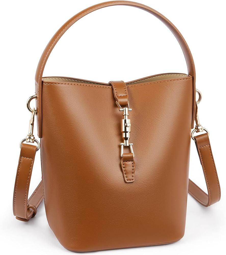 BOSTANTEN Small Bucket Bag for Women Trendy Vegan Leather Crossbody Bags Shoulder Purses Designer... | Amazon (US)