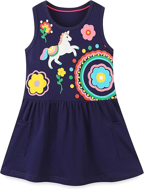 Bumeex Toddler Girls Clothes Cotton Long Sleeve Girls Dresses for Kids 2-7 Years | Amazon (US)