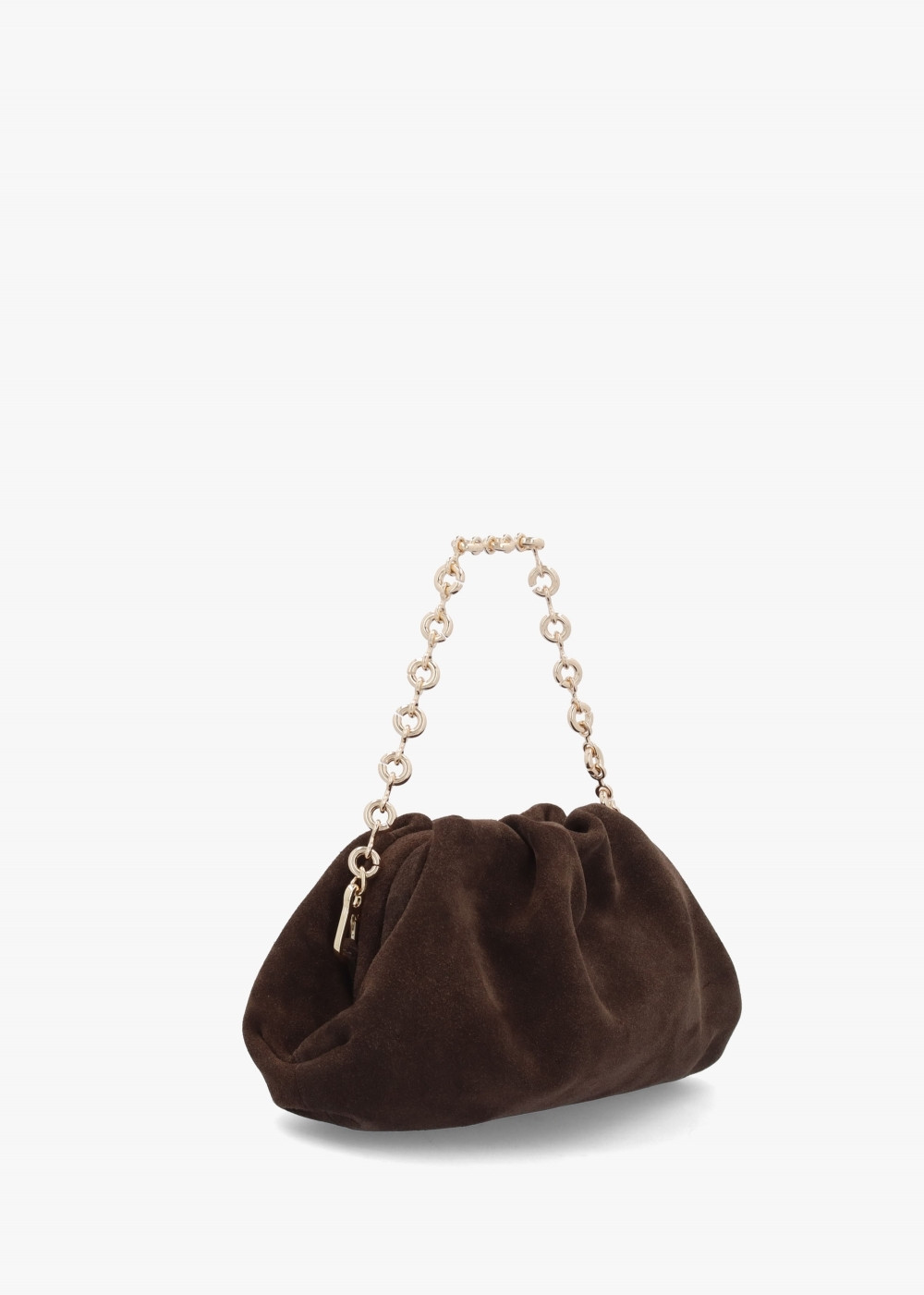 Inrouche Brown Suede Ruched Clutch Bag | Daniel Footwear (UK)
