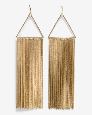 Triangle Chain Fringe Drop Earrings | Express