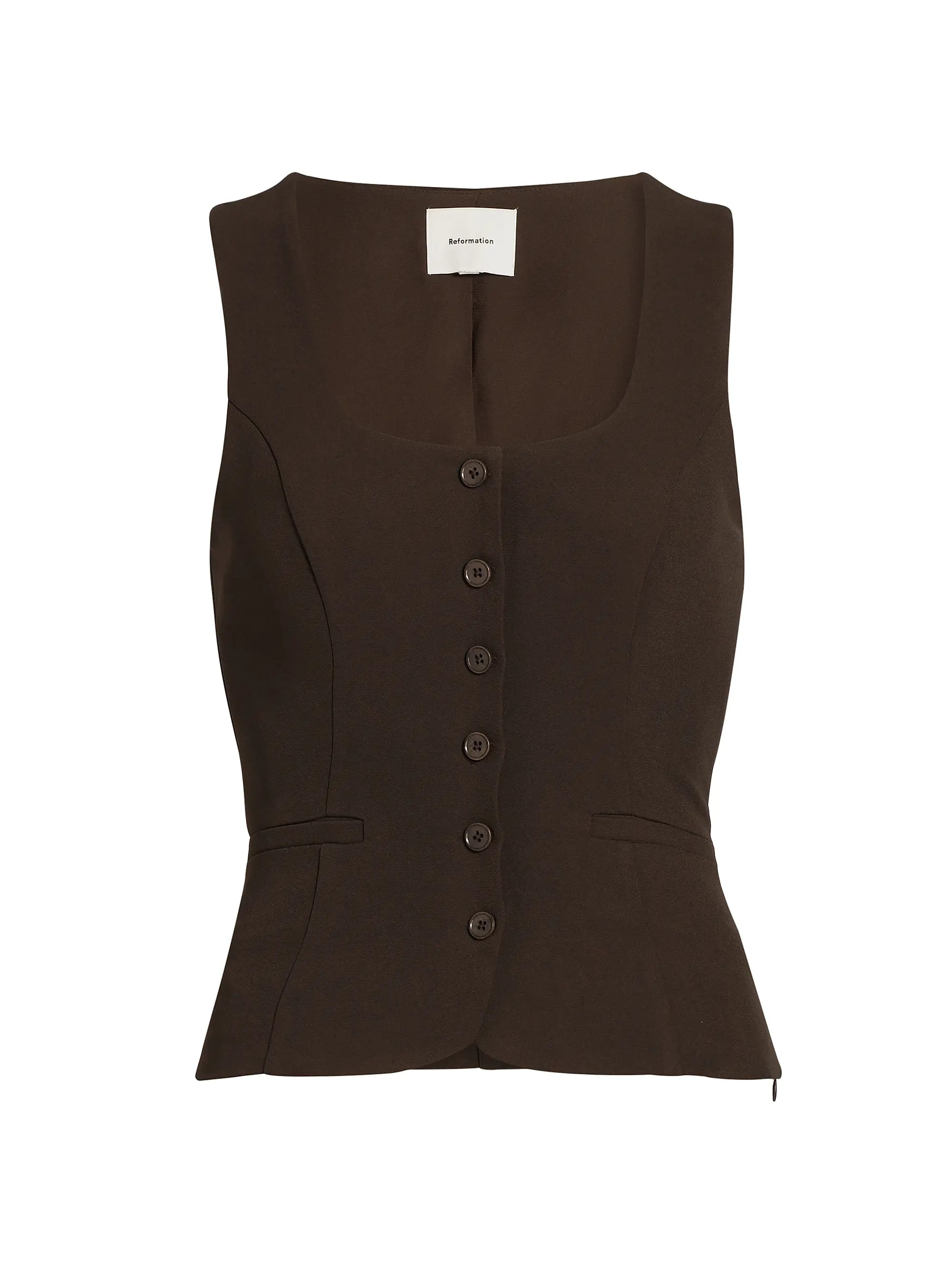 ReformationDelanie Square Neck Sleeveless Top | Saks Fifth Avenue