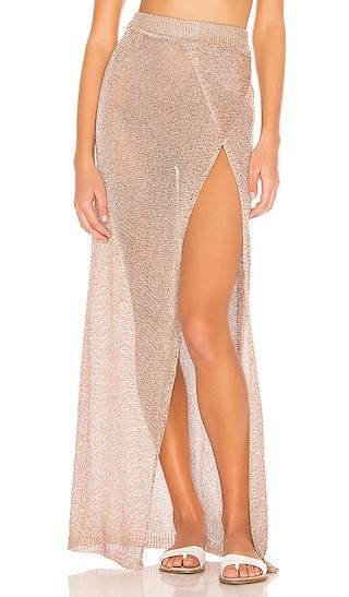 Keva Wrap Maxi Skirt in Bronze- Beach Vacation- Spring Break Outfit  | Revolve Clothing (Global)