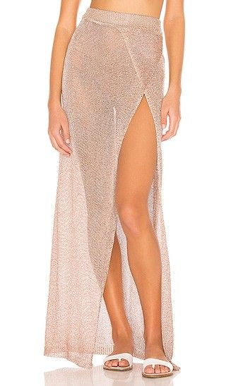 Keva Wrap Maxi Skirt in Bronze- Beach Vacation- Spring Break Outfit  | Revolve Clothing (Global)