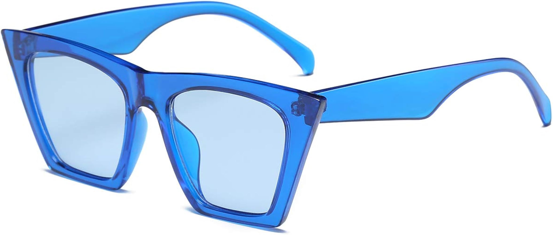 Square Cat Eye Sunglasses for Women Fashion Oversize Cateye Classic women Sunglasses | Amazon (US)