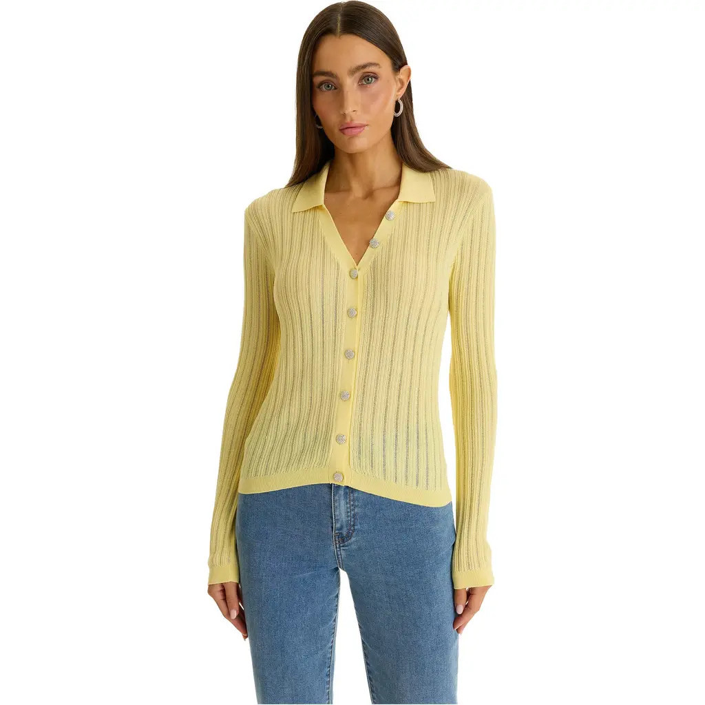 The Noli Shop Karolina Polo Shirt in Yellow at Nordstrom, Size Small | Nordstrom